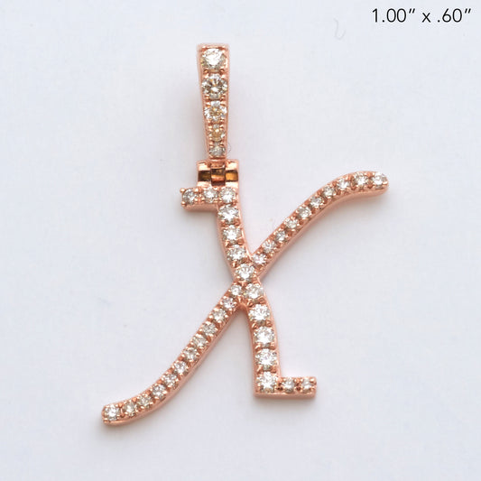 14KR 0.40CTW DIAMOND INITIAL PENDANT