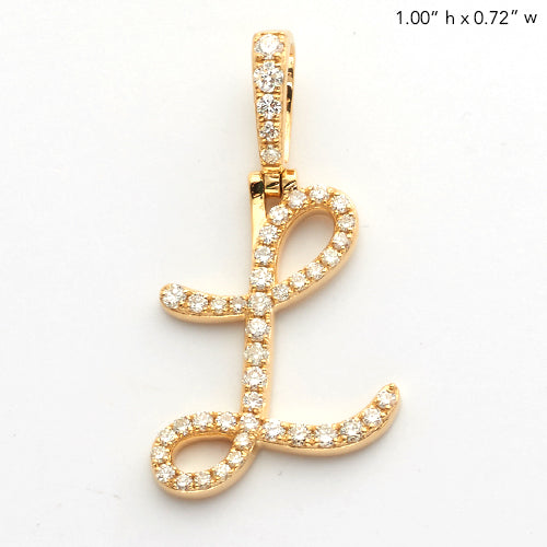 14KY 0.40CTW DIAMOND INITIAL PENDANT