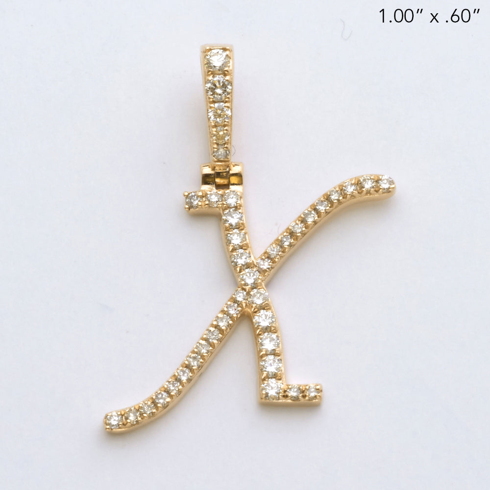 14KY 0.40CTW DIAMOND INITIAL PENDANT