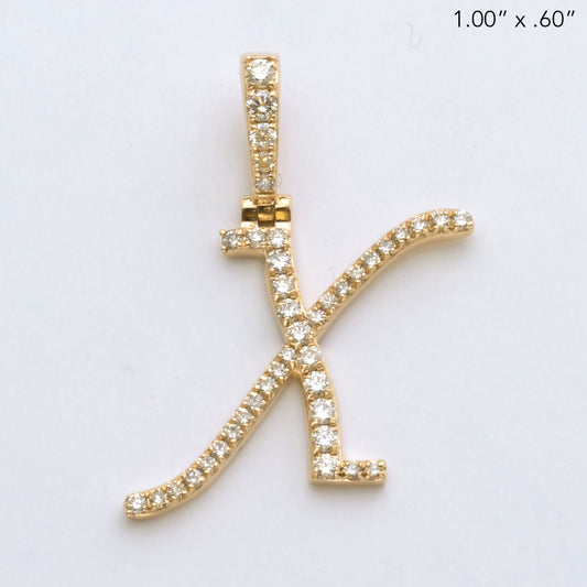 14KY 0.40CTW DIAMOND INITIAL PENDANT