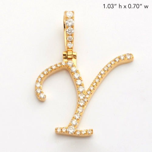 14KY 0.40CTW DIAMOND INITIAL PENDANT