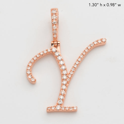 14KR 0.60CTW DIAMOND INITIAL PENDANT