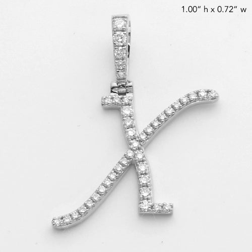 14KW 0.60CTW DIAMOND INITIAL PENDANT