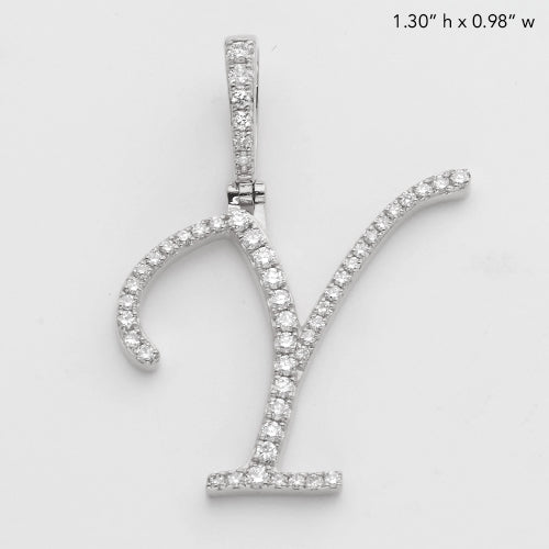 14KW 0.60CTW DIAMOND INITIAL PENDANT