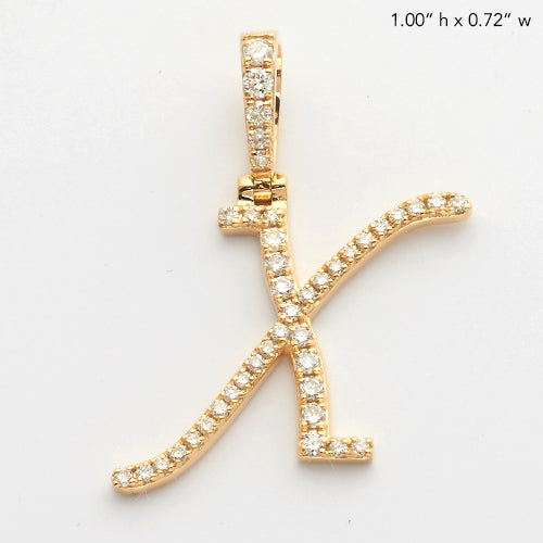 14KY 0.60CTW DIAMOND INITIAL PENDANT