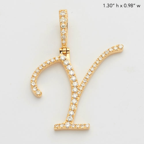 14KY 0.50CTW DIAMOND INITIAL PENDANT