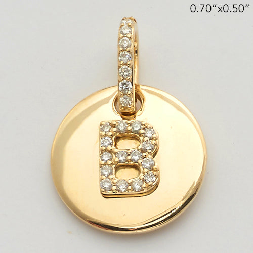 14KY 0.15CTW DIAMOND INITIAL PENDANT