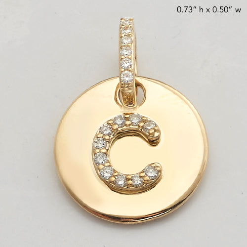 14KY 0.15CTW DIAMOND INITIAL PENDANT