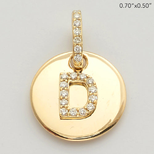 14KY 0.15CTW DIAMOND INITIAL PENDANT