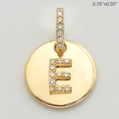 14KY 0.15CTW DIAMOND INITIAL PENDANT