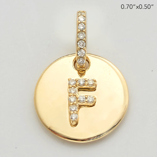 14KY 0.15CTW DIAMOND INITIAL PENDANT