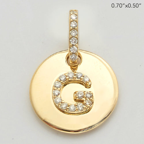 14KY 0.15CTW DIAMOND INITIAL PENDANT