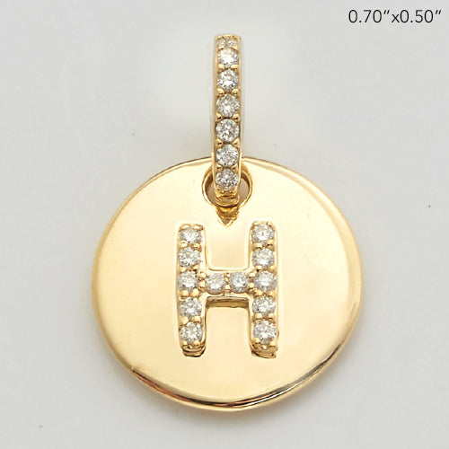 14KY 0.15CTW DIAMOND INITIAL PENDANT