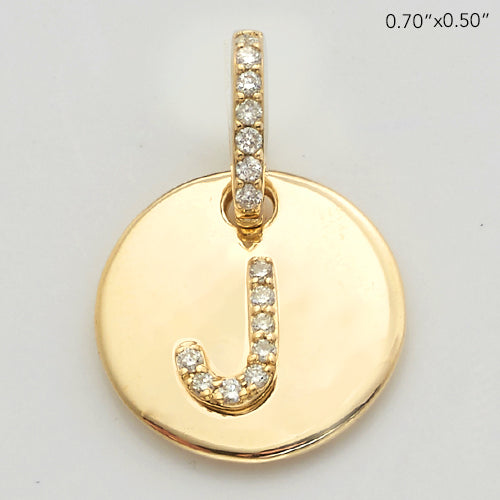 14KY 0.15CTW DIAMOND INITIAL PENDANT