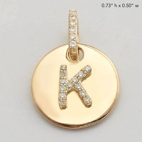 14KY 0.15CTW DIAMOND INITIAL PENDANT