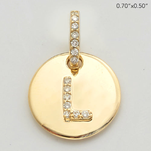 14KY 0.15CTW DIAMOND INITIAL PENDANT