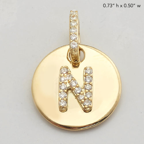 14KY 0.15CTW DIAMOND INITIAL PENDANT