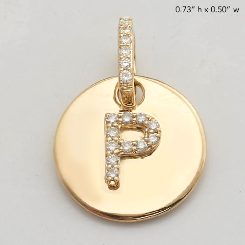 14KY 0.15CTW DIAMOND INITIAL PENDANT