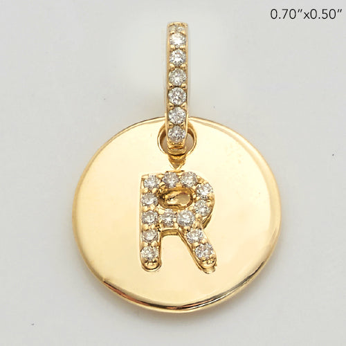 14KY 0.15CTW DIAMOND INITIAL PENDANT