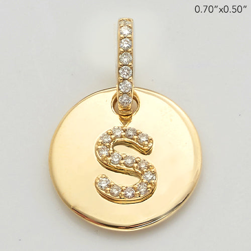 14KY 0.15CTW DIAMOND INITIAL PENDANT