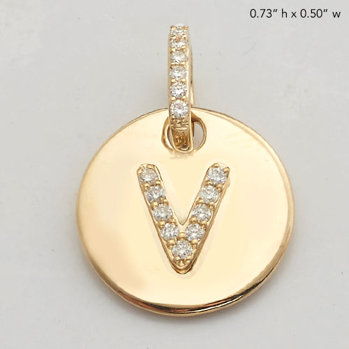 14KY 0.15CTW DIAMOND INITIAL PENDANT