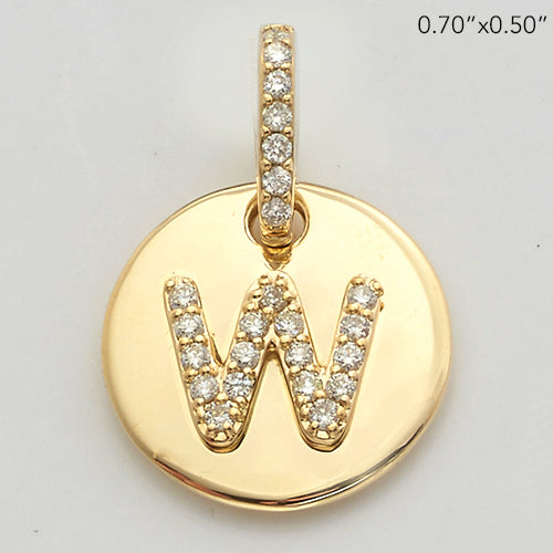 14KY 0.15CTW DIAMOND INITIAL PENDANT