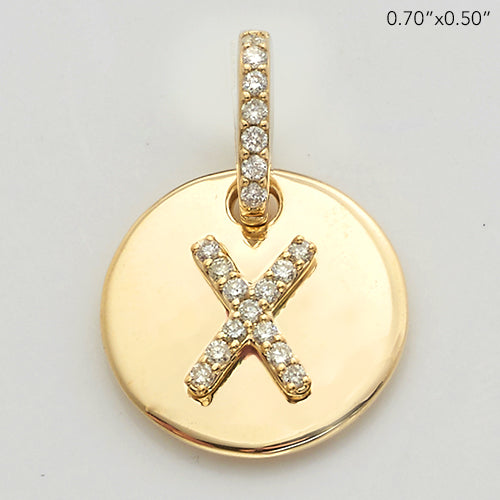 14KY 0.15CTW DIAMOND INITIAL PENDANT