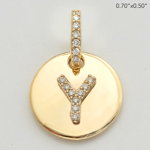 14KY 0.15CTW DIAMOND INITIAL PENDANT