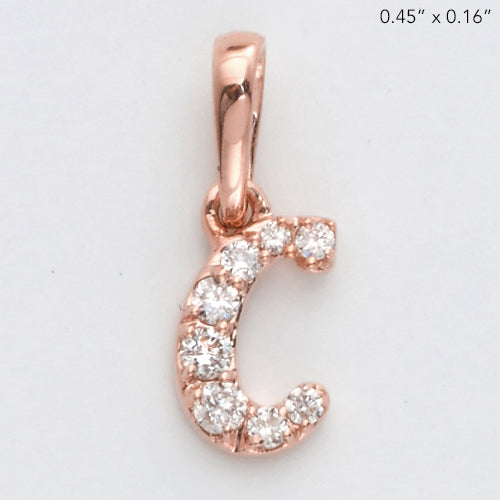 14KR 0.06CTW DIAMOND INITIAL PENDANT