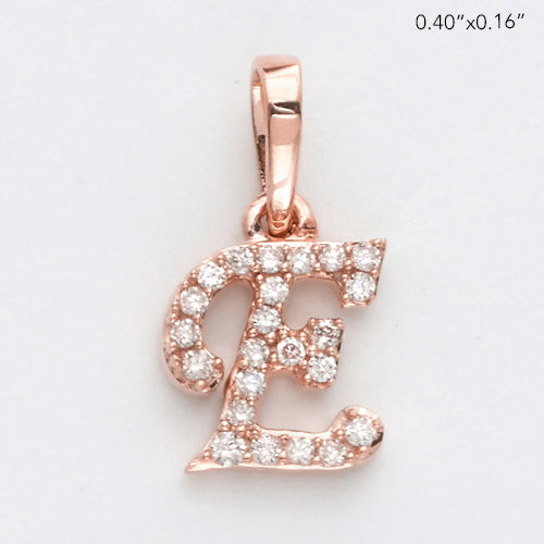 14KR 0.07CTW DIAMOND INITIAL PENDANT