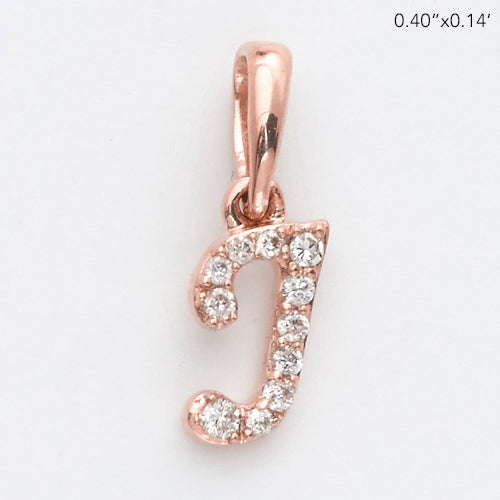 14KR 0.05CTW DIAMOND INITIAL PENDANT