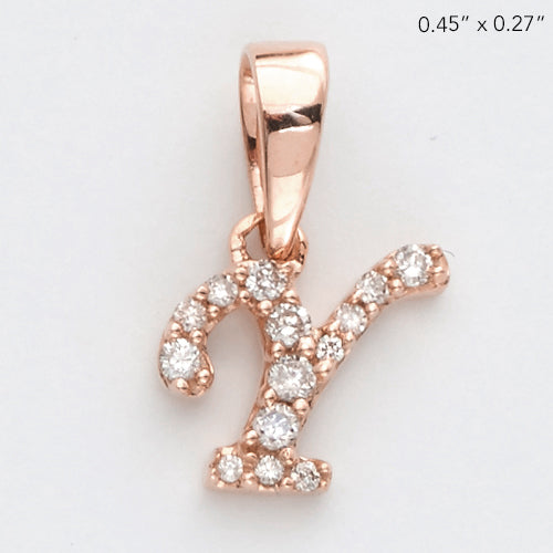 14KR 0.07CTW DIAMOND INITIAL PENDANT