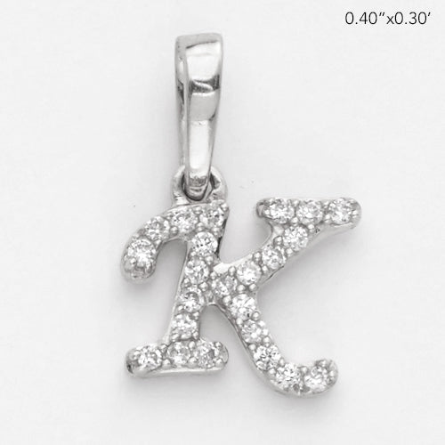 14KW 0.06CTW DIAMOND INITIAL PENDANT