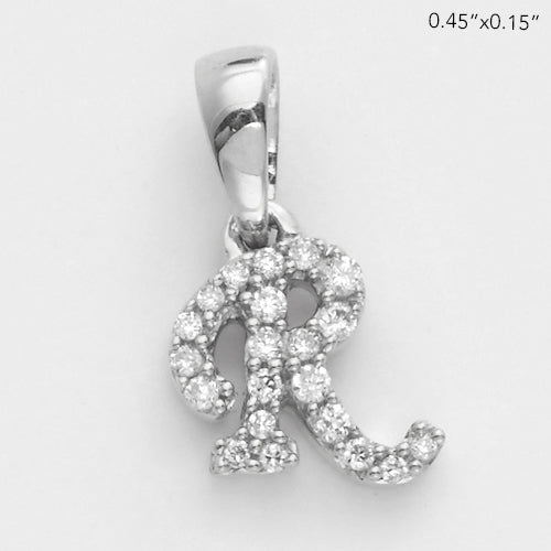 14KW 0.07CTW DIAMOND INITIAL PENDANT