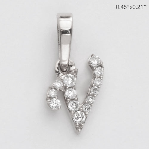 14KW 0.06CTW DIAMOND INITIAL PENDANT