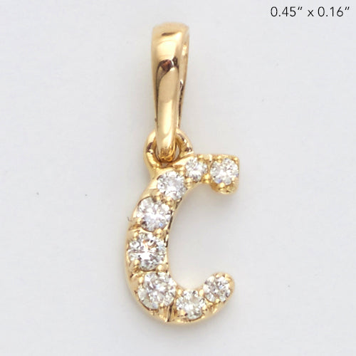 14KY 0.06CTW DIAMOND INITIAL PENDANT