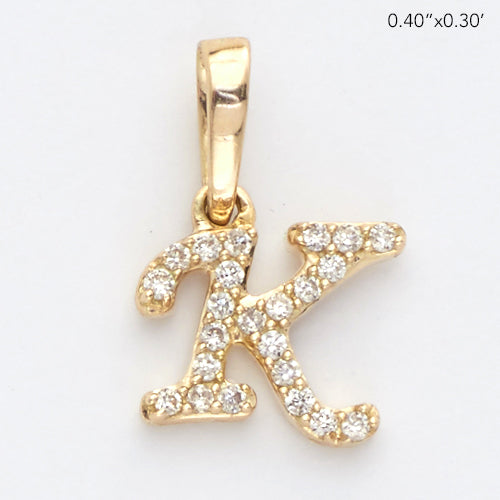 14KY 0.06CTW DIAMOND INITIAL PENDANT