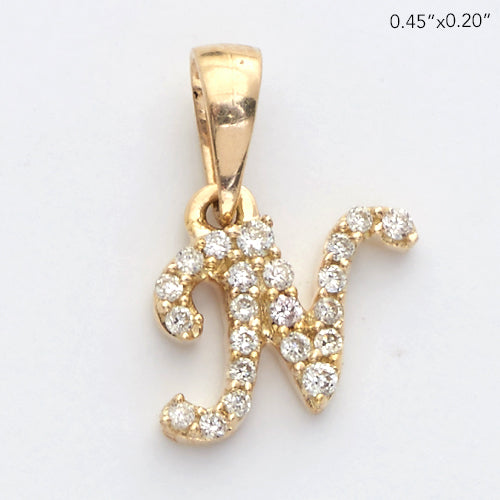 14KY 0.07CTW DIAMOND INITIAL PENDANT