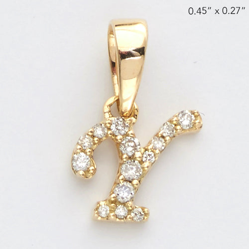 14KY 0.07CTW DIAMOND INITIAL PENDANT