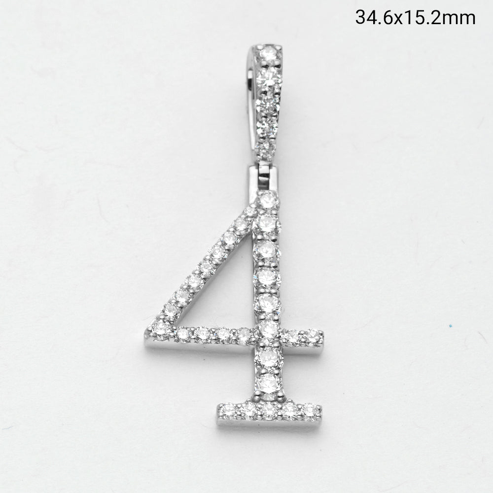 14KW 1.00CTW DIAMOND SINGLE ROW NUMBER PENDANT