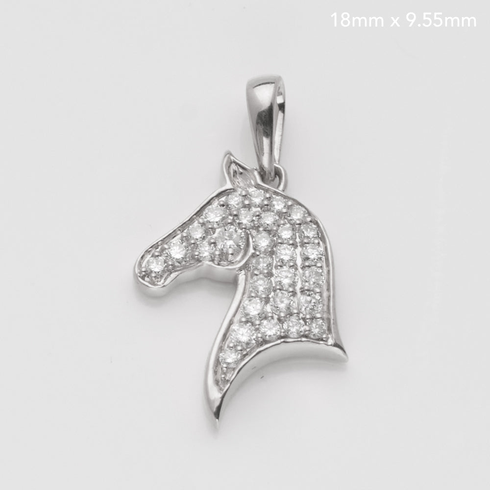 14KW 0.17CTW HORSE DIAMOND PENDANT