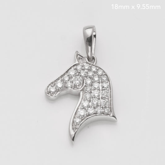 14KW 0.17CTW HORSE DIAMOND PENDANT