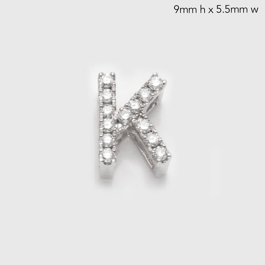 14KW 0.15CTW DIAMOND INITIAL SLIDE PENDANT