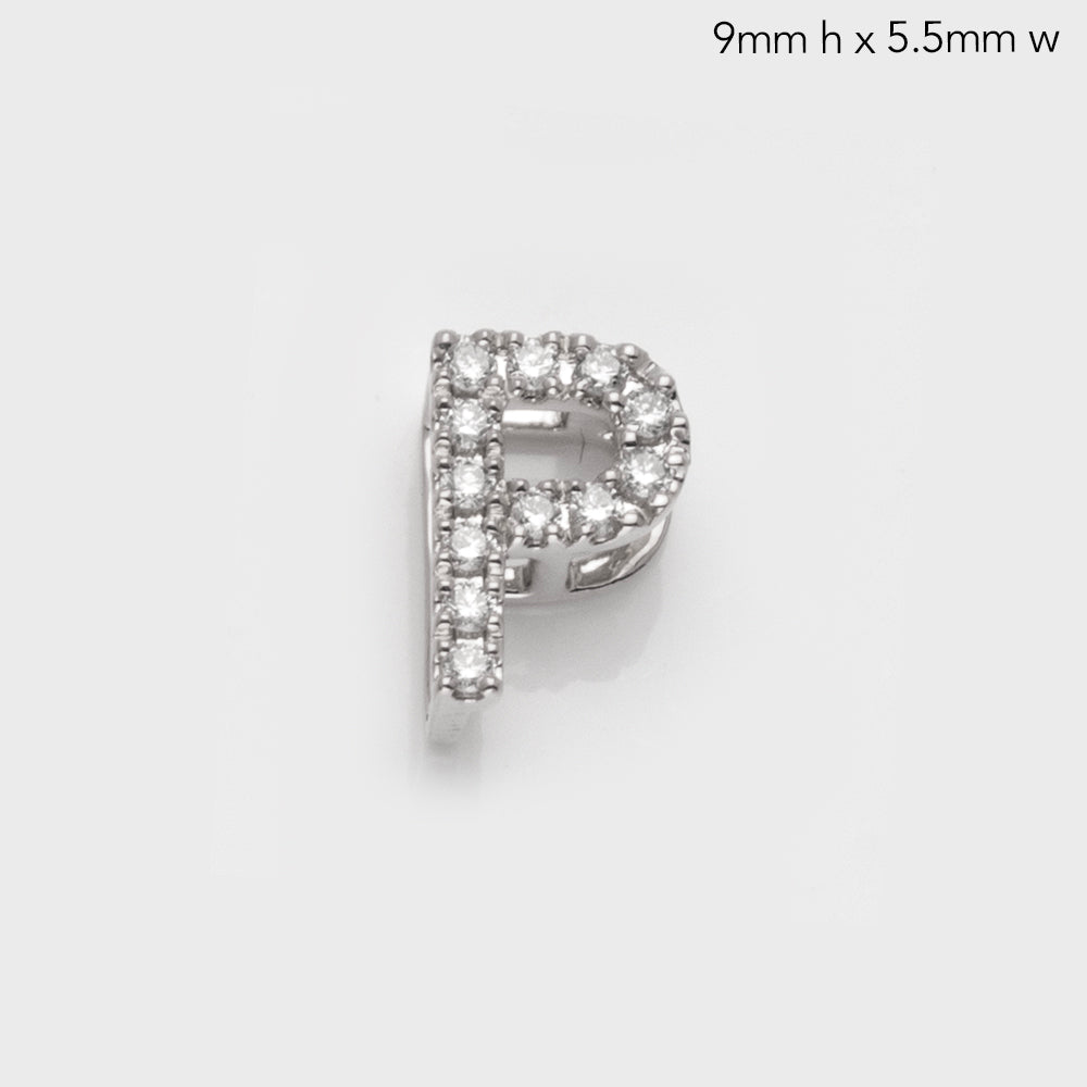 14KW 0.15CTW DIAMOND INITIAL SLIDE PENDANT