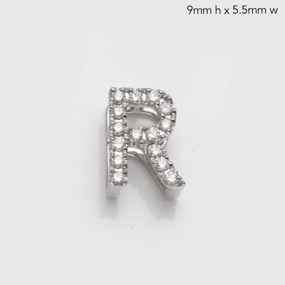 14KW 0.15CTW DIAMOND INITIAL SLIDE PENDANT