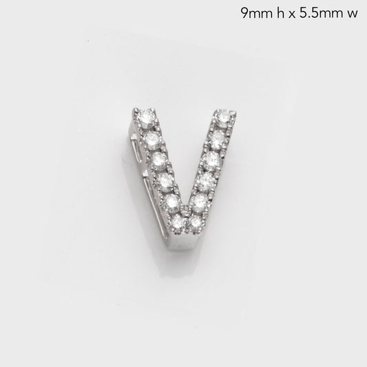 14KW 0.15CTW DIAMOND INITIAL SLIDE PENDANT