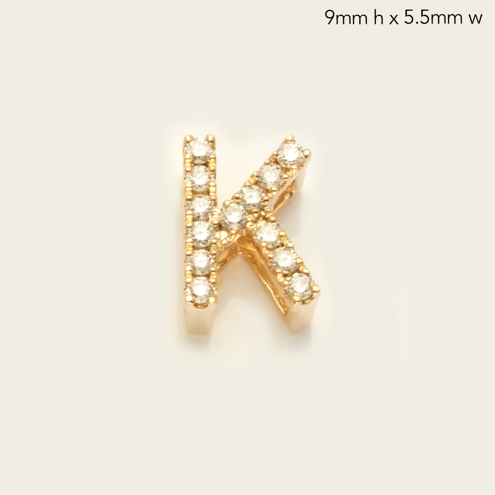 14KY 0.15CTW DIAMOND INITIAL SLIDE PENDANT