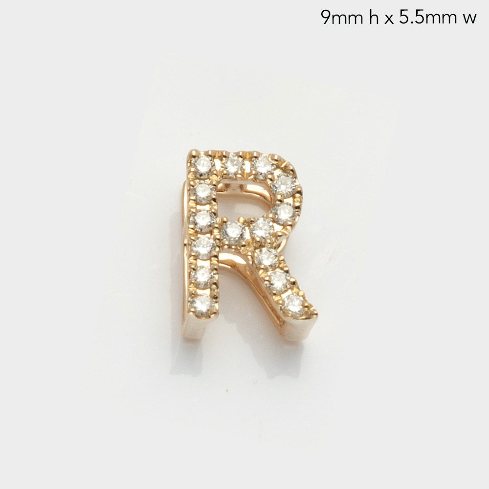 14KY 0.15CTW DIAMOND INITIAL SLIDE PENDANT