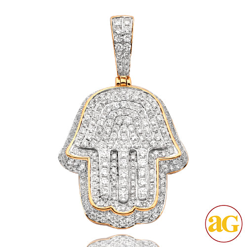 10KY 2.50CTW DIAMOND 3-D HAMZA PENDANT