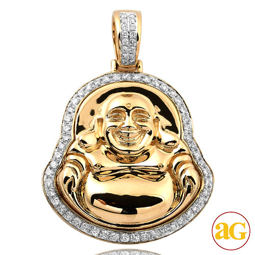 10KY 1.35CTW DIAMOND FAT BUDDHA PENDANT